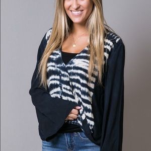 Blue Life Hayley surplice tie dye top